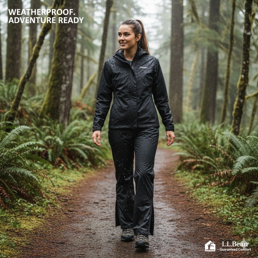 L.L. Bean Black Women's Weatherproof Trail Pants
